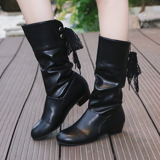 Bottes mi-mollet à talons bas – Élégance Femme